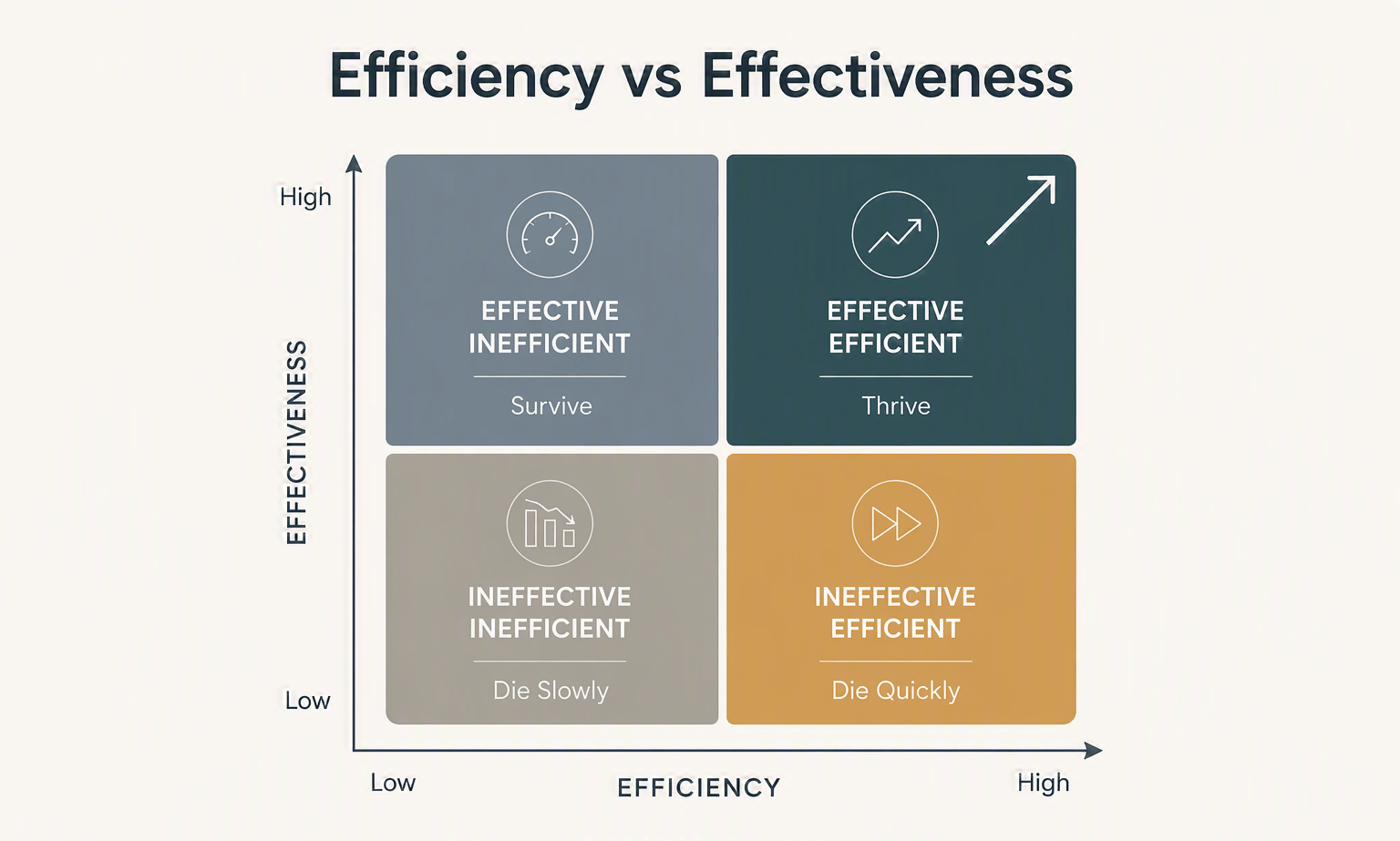 Efficiency vs Effectiveness - Assurify Consulting Efficiency vs Effectivess graph