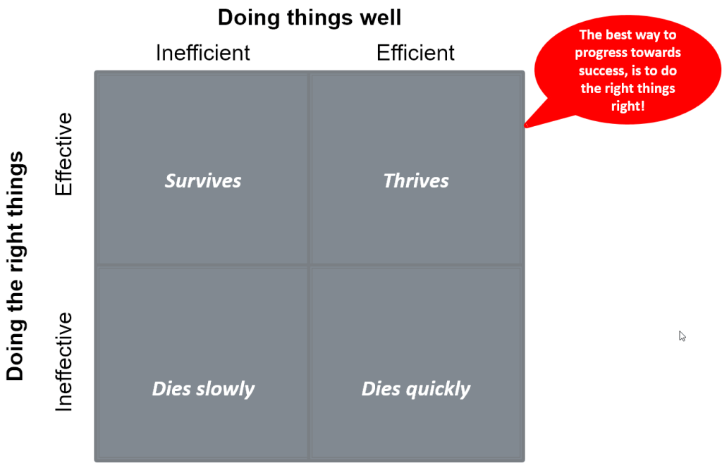 Efficiency and effectiveness matrix
